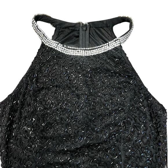 NWT Mac Duggal Beaded Sleeveless High Neck Column Gown w/Rhinestone Collar *READ - Picture 5 of 16